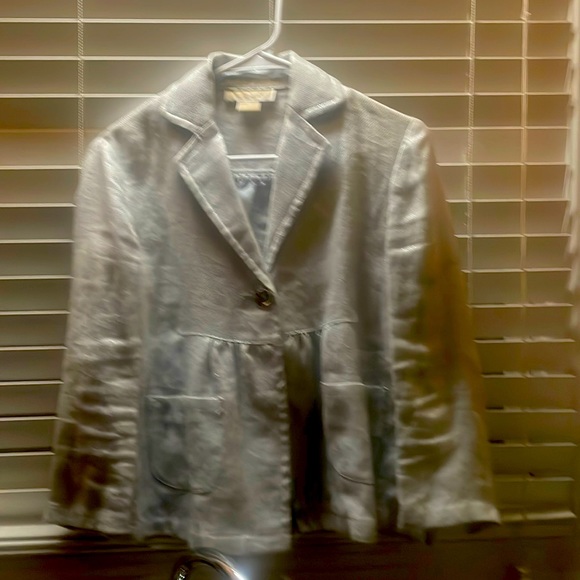 Metallic silver cropped blazer. Worn only twice. - Picture 1 of 2
